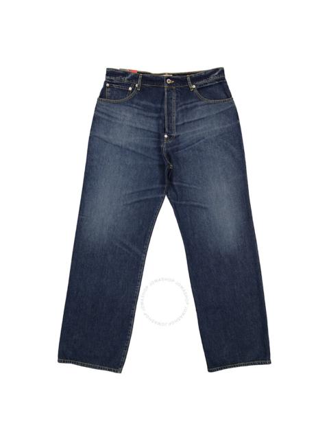 KENZO Kenzo Dark Stone Blue Denim Suisen Relaxed Fit Jeans