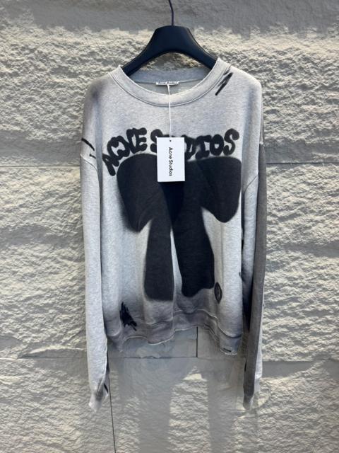 Acne Studios Acne Studios sprayed logo sweatshirt in pale grey