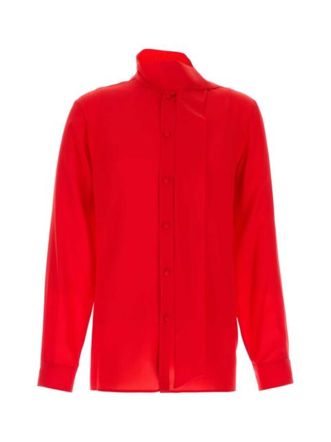 Valentino Valentino Garavani Men Red Crepe Shirt