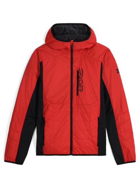 SPYDER Mens Glissade Hooded Jacket - Spyder Red