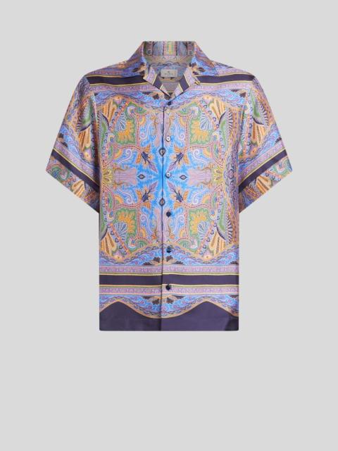 Etro TWILL SHIRT WITH PLACED PAISLEY PRINT