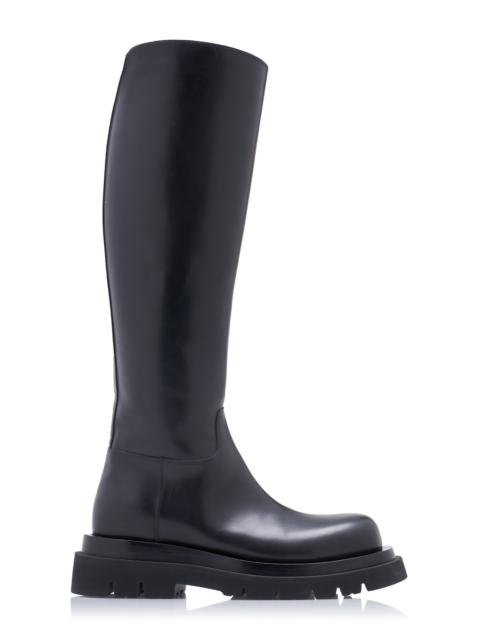 Bottega Veneta Lug-Sole Leather Knee Boots black