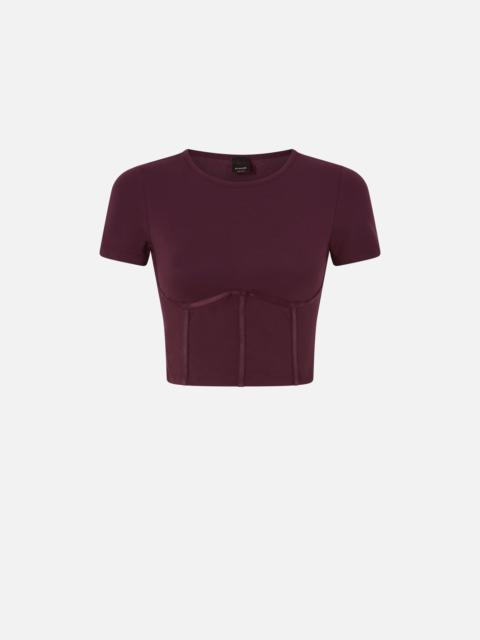 PINKO BUSTIER TOP WITH SHORT SLEEVES