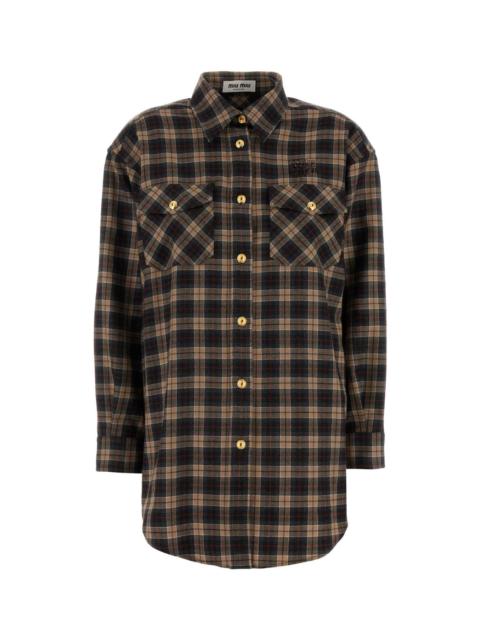Miu Miu Miu Miu Women Embroidered Wool Oversize Shirt