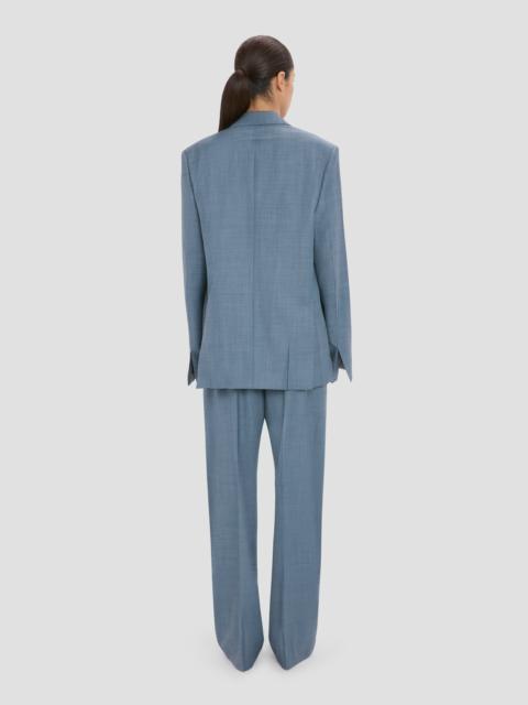 Victoria Beckham Notched Lapel Jacket In Cloud Blue