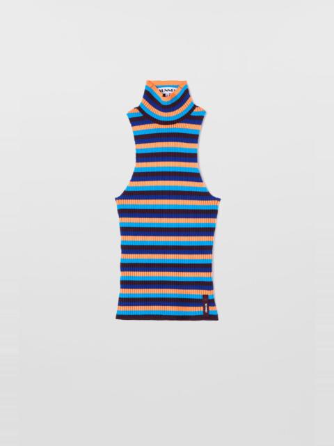 SUNNEI HIGHNECK KNIT TANK TOP / azure stripes