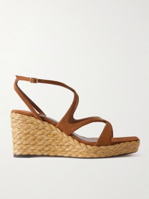 JIMMY CHOO Ayla 85 suede platform espadrilles Tan