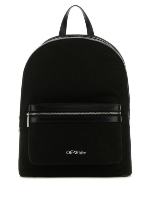 Off White Man Black Canvas Core Backpack