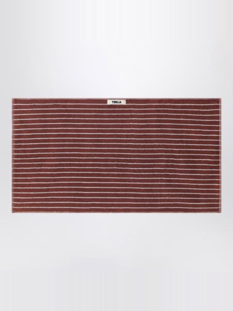 TEKLA Striped reddish-brown bath towel 50x90 cm