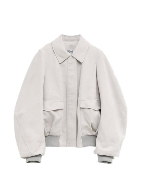 Loewe Loewe Women Suede Leather Bomber Jacket