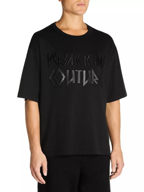 VERSACE JEANS COUTURE Embroidered Tonal Logo Tee
