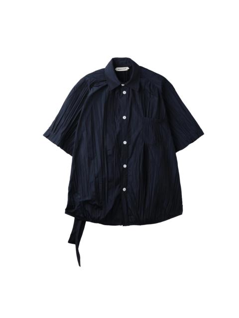 NAMACHEKO NAMACHEKO VEN CRINKLED SHORT SLEEVE SHIRT NAVY
