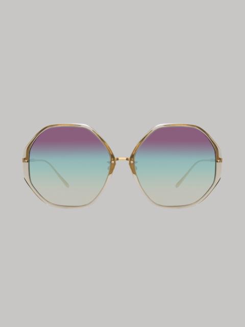 LINDA FARROW ALONA OVERSIZED SUNGLASSES IN TRUFFLE