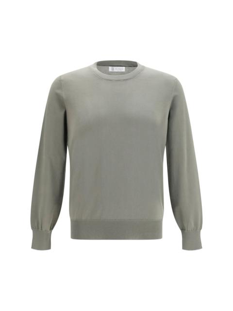 Brunello Cucinelli Brunello Cucinelli Cotton Sweater Khaki/Light Grey