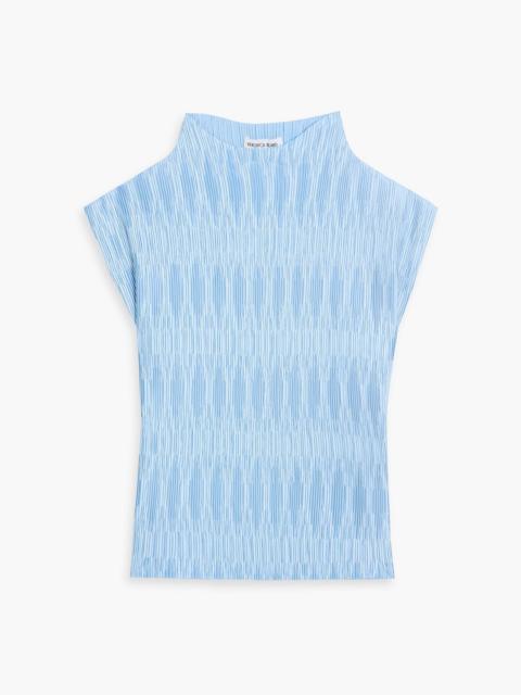 VERONICA BEARD Foxe plissé-satin top