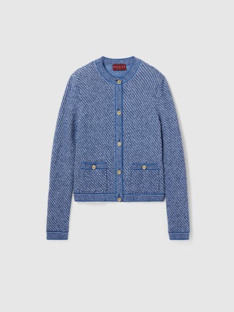 GUCCI Fine cotton crewneck cardigan