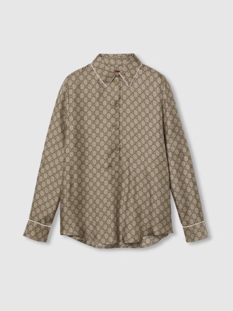 GUCCI Printed silk twill shirt