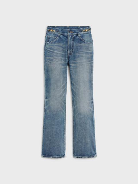CELINE DYLAN FLARED JEANS WITH SIGNATURE IN UNION WASH DENIM
