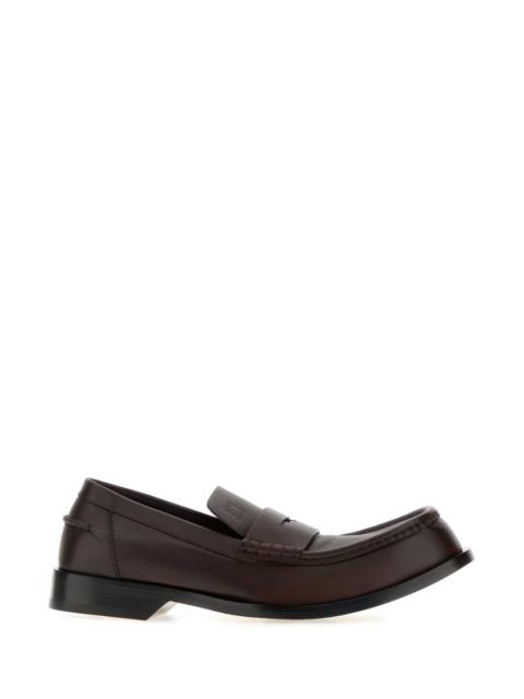 Loewe Loewe Men Dark Brown Leather Bobine Loafers