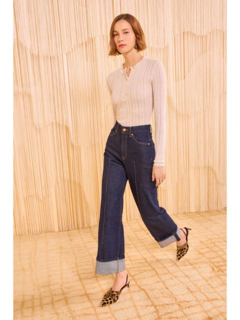 ULLA JOHNSON Delia Long Sleeve Henley Knit Top