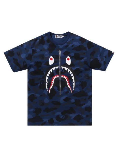 A BATHING APE® BAPE Color Camo Shark Tee 'Navy'