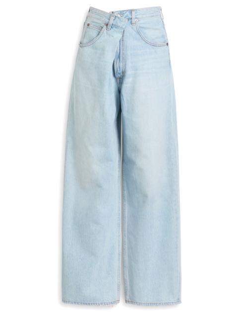Agolde Vana Fold-effect Wide-leg Jeans