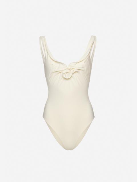 MAGDA BUTRYM Flower detail swimsuit in cream