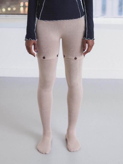 BASERANGE Button Tights - Linen Cotton Rib