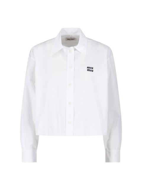 Miu Miu Miu Miu Women Logo Crop Shirt