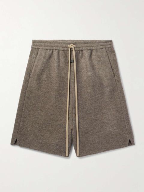 Logo-Appliquéd Boiled Wool-Flannel Drawstring Shorts