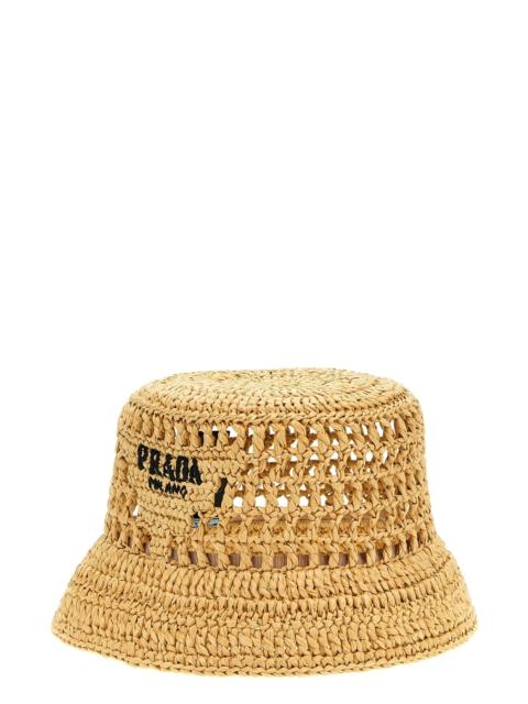 Prada Crochet logo bucket hat