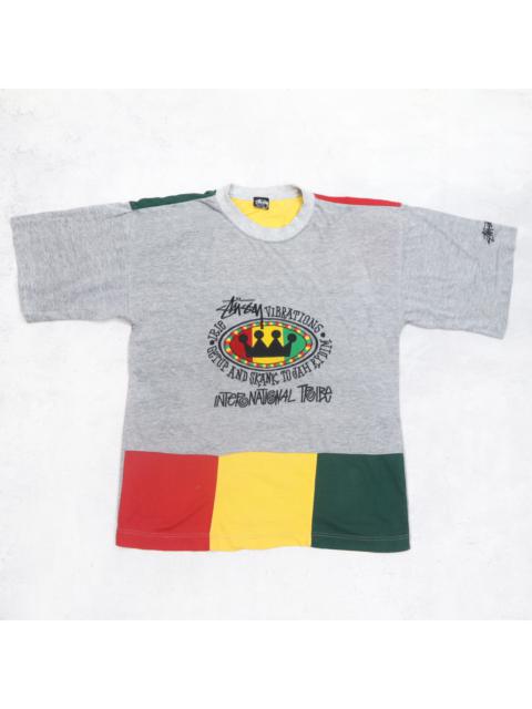 Stüssy Vintage 90s STUSSY International Tribe Big Logo Embroidered T-Shirt Oversize Tee Skateboard