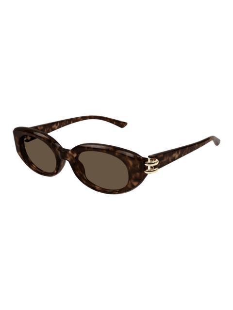 Alexander McQueen Alexander McQueen Brown Oval Ladies Sunglasses AM0469S 002 50