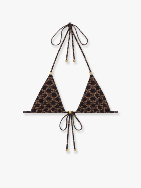 Bikini top with Triomphe print