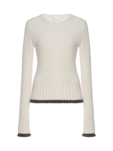 Moncler Knit Alpaca Wool-Blend Sweater white