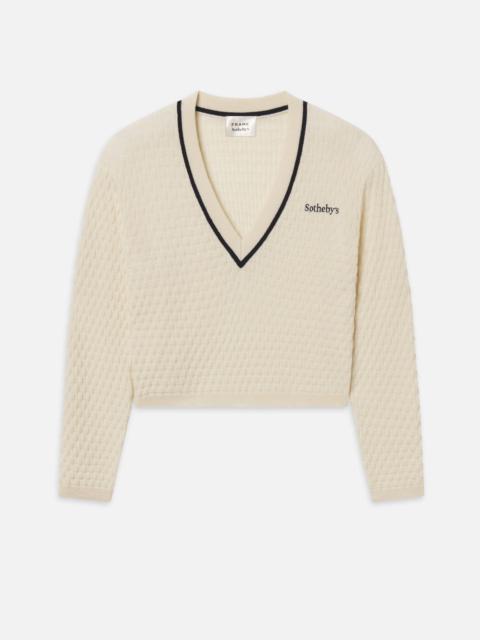 FRAME Sotheby’s Women's V-Neck Sweater in Cream