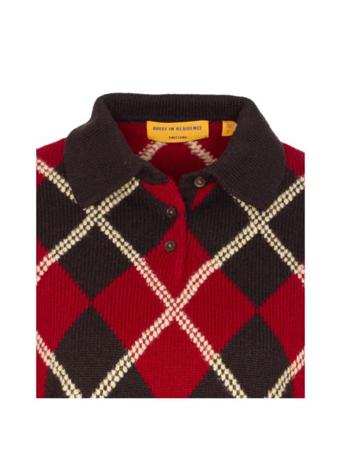 GUEST IN RESIDENCE Guest In Residence Women Collegiate Argyle Polo