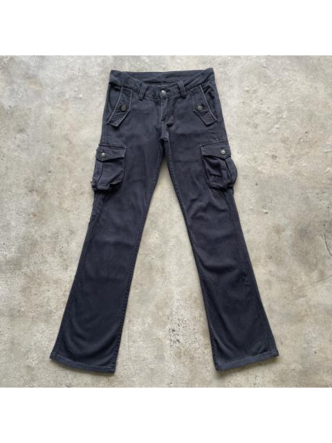 Other Designers Japanese Brand - Vintage Japanese Faded Black Flare Multipocket Cargo Pants