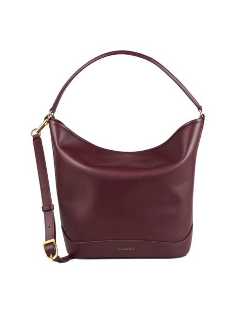 Sandro SANDRO Leather bucket bag in Bordeaux at Nordstrom