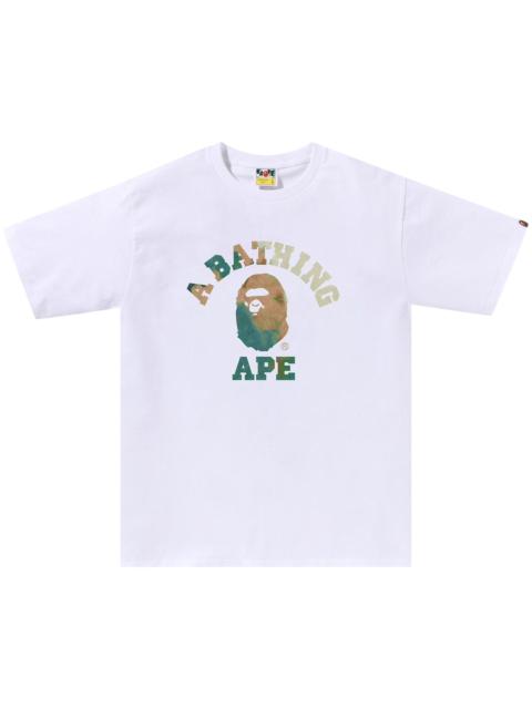 A BATHING APE® BAPE Tie Dye College Tee 'White/Beige'