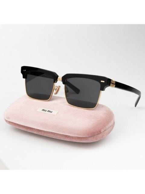 Miu Miu NEW Miu Miu MU10ZS 1AB5S0 Black Dark Grey Square Unisex Sunglasses 0MU 10ZS