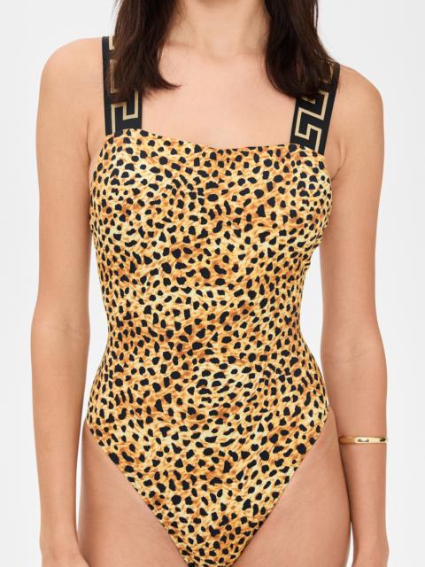 VERSACE Swimsuit One Piece Lycra Vita Recycled Cheetah All Over Print