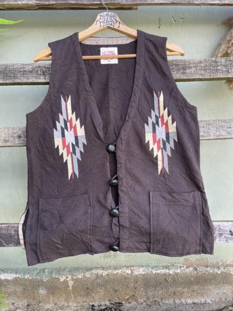 Other Designers Vintage - Vintage Denim Navajo Style Vest Design Japan