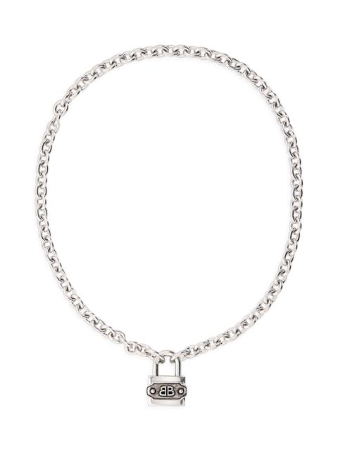 BALENCIAGA Balenciaga BB Padlock Necklace in Silver/Antique Silver at Nordstrom