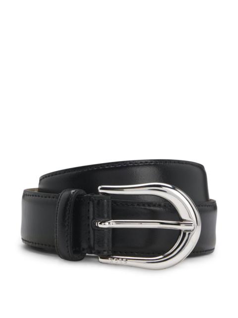 BOSS FASHION SHOW BELT IN ITALIAN LEATHER WITH ROUNDED BUCKLE