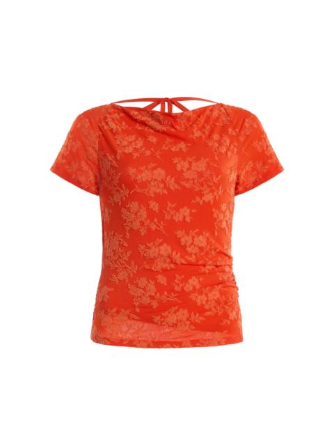 SIR. Blanca Floral Jacquard Top orange