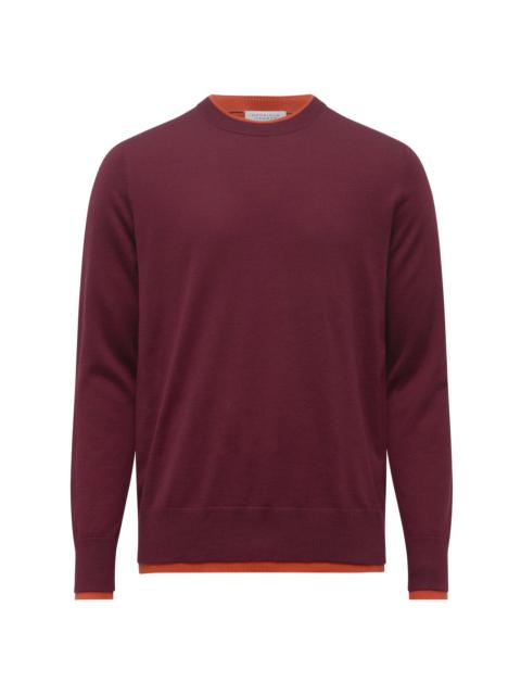 GABRIELA HEARST Wells Knit Sweater in Bordeaux & Spice Cashmere Silk