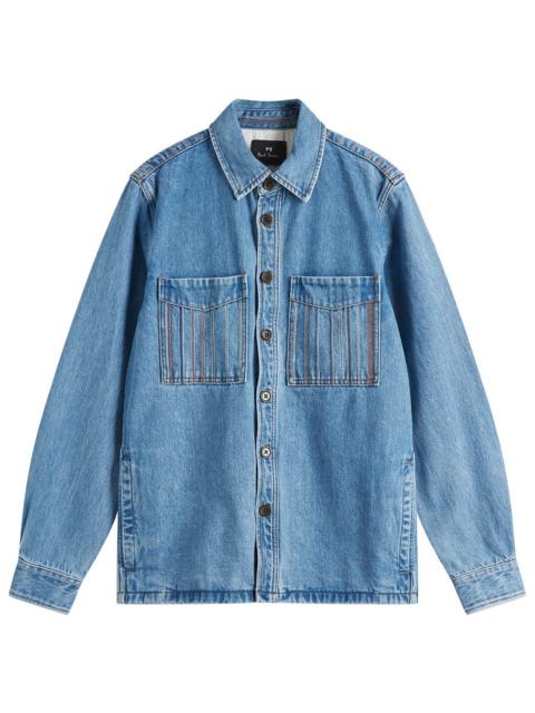 Paul Smith Paul Smith Stripe Embroidered Denim Shirt Jacket