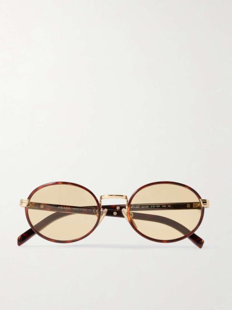 Oval-frame tortoiseshell acetate and gold-tone sunglasses Tortoiseshell