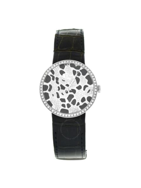 Dior Pre-owned Christian Dior La D De Dior Quartz Diamond Black Dial Ladies Watch CD042113
